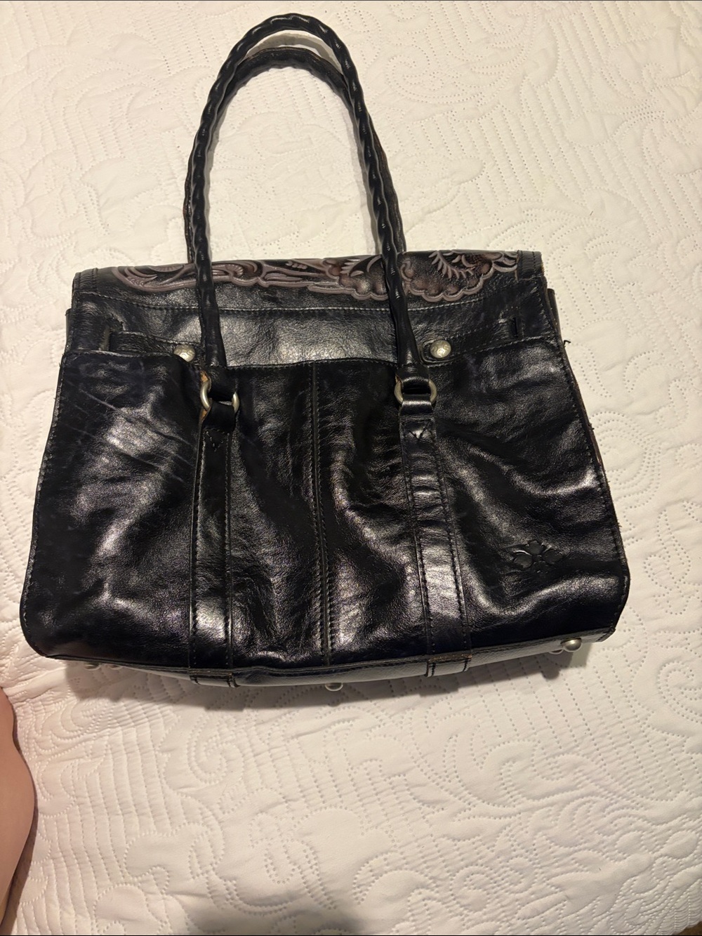 Patricia Nash Embossed Floral Leather Tote Bag - Picture 4 of 8